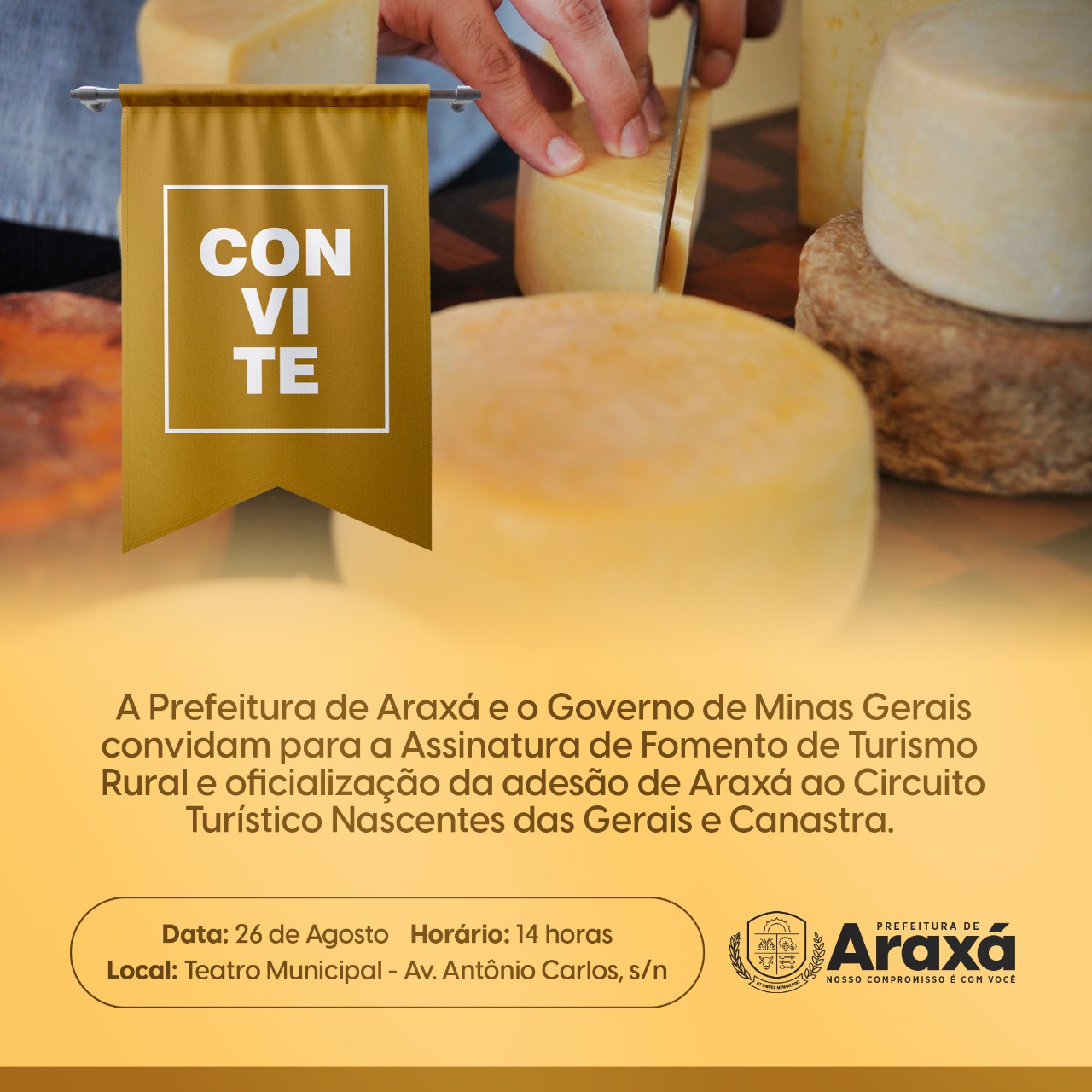 Assinatura de Termo de Fomento de Turismo Rural e Adesão de Araxá ao Circuito Turístico Nascentes das Gerais e Canastra.