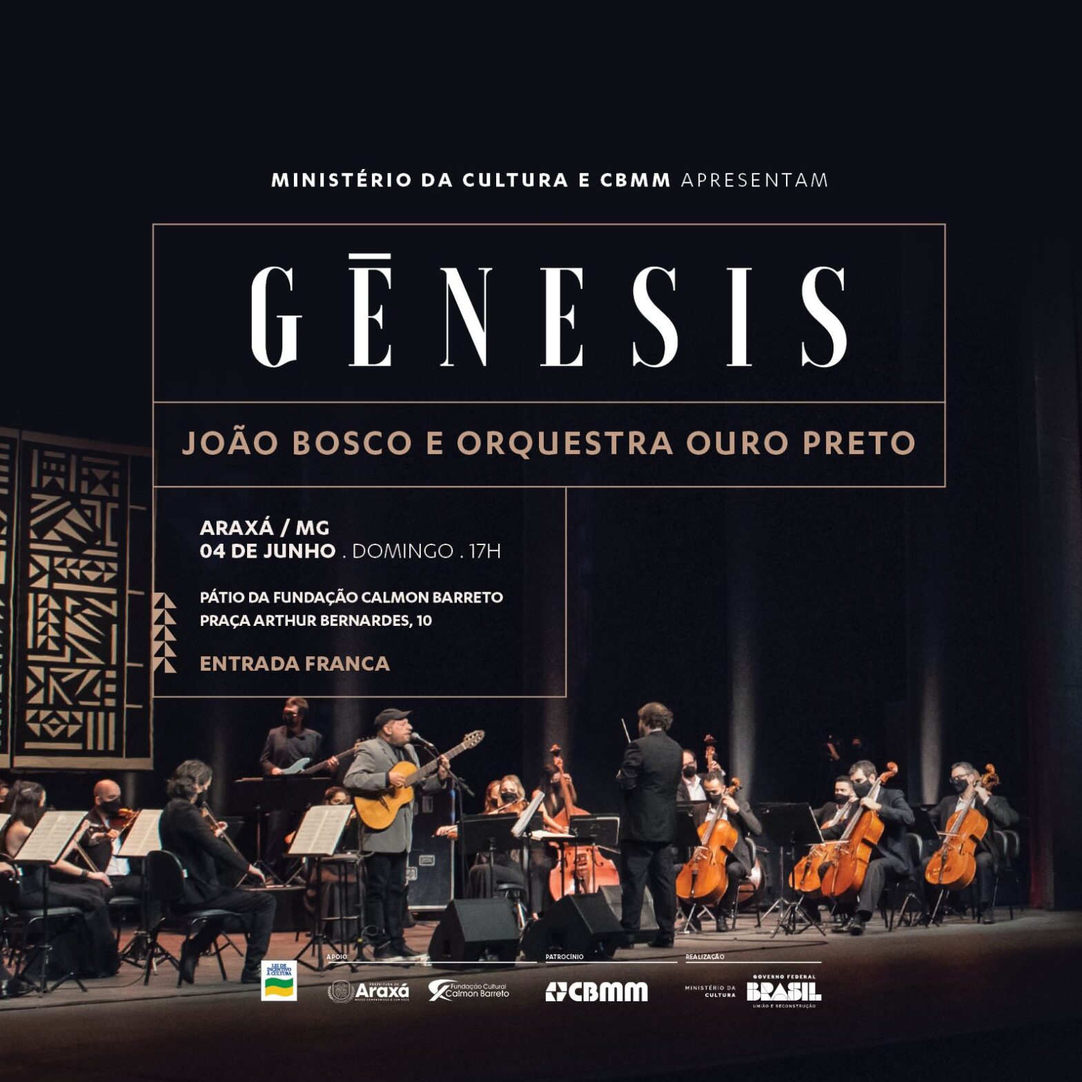 João Bosco e Orquestra Ouro Preto se apresentam em Araxá no próximo domingo