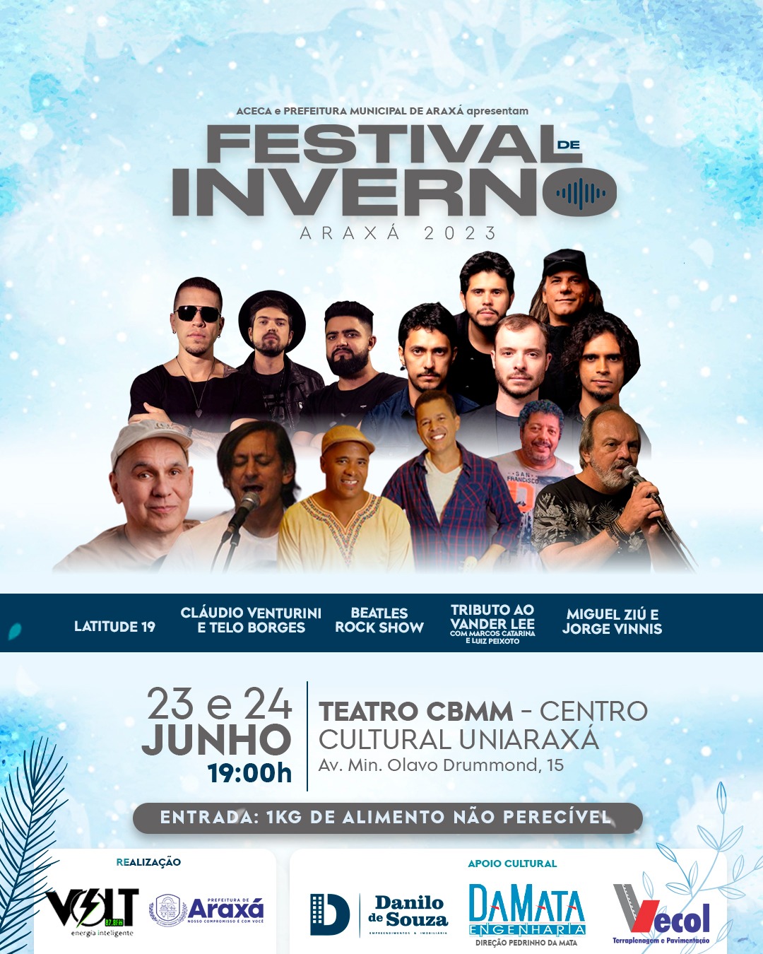 Araxá recebe o Festival de Inverno nesta sexta e sábado