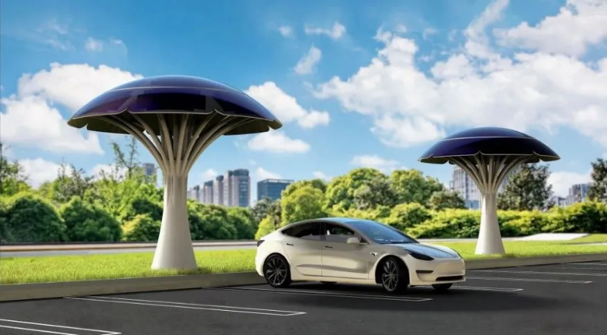 “Árvores solares” do futuro podem ser a solução para recarregar veículos elétricos