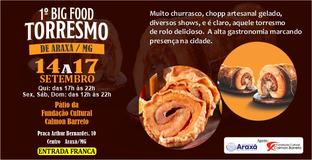 Festival Big Food Torresmo acontece de quinta a domingo, na Fundação Cultural Calmon Barreto