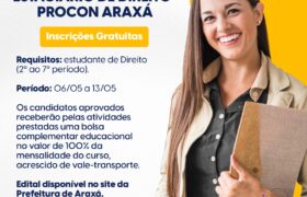 Procon abre processo seletivo de estágio para estudantes de graduação em direito a partir da próxima segunda-feira (6)