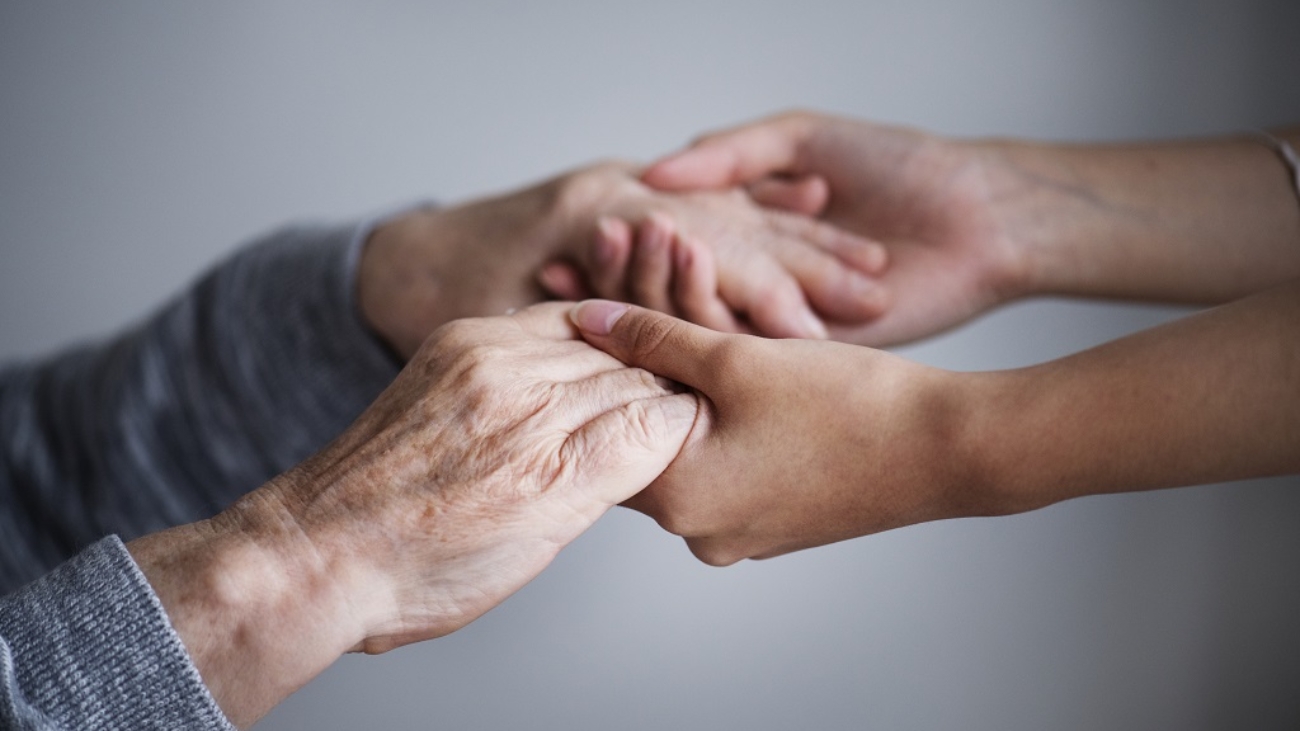 Closeup of a support hands