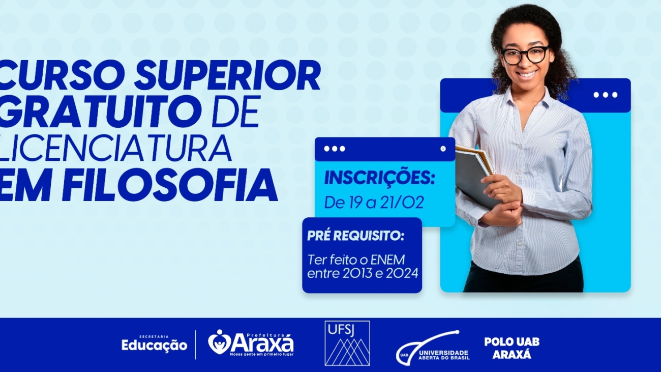 UAB Araxá abre inscrições para curso gratuito de Licenciatura em Filosofia