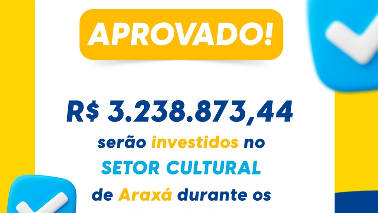 Araxá garante R$ 3,2 milhões para cultura com adesão à Política Nacional Aldir Blanc
