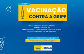 Araxá realiza o Dia D de Vacinação Contra a Gripe neste sábado (10)