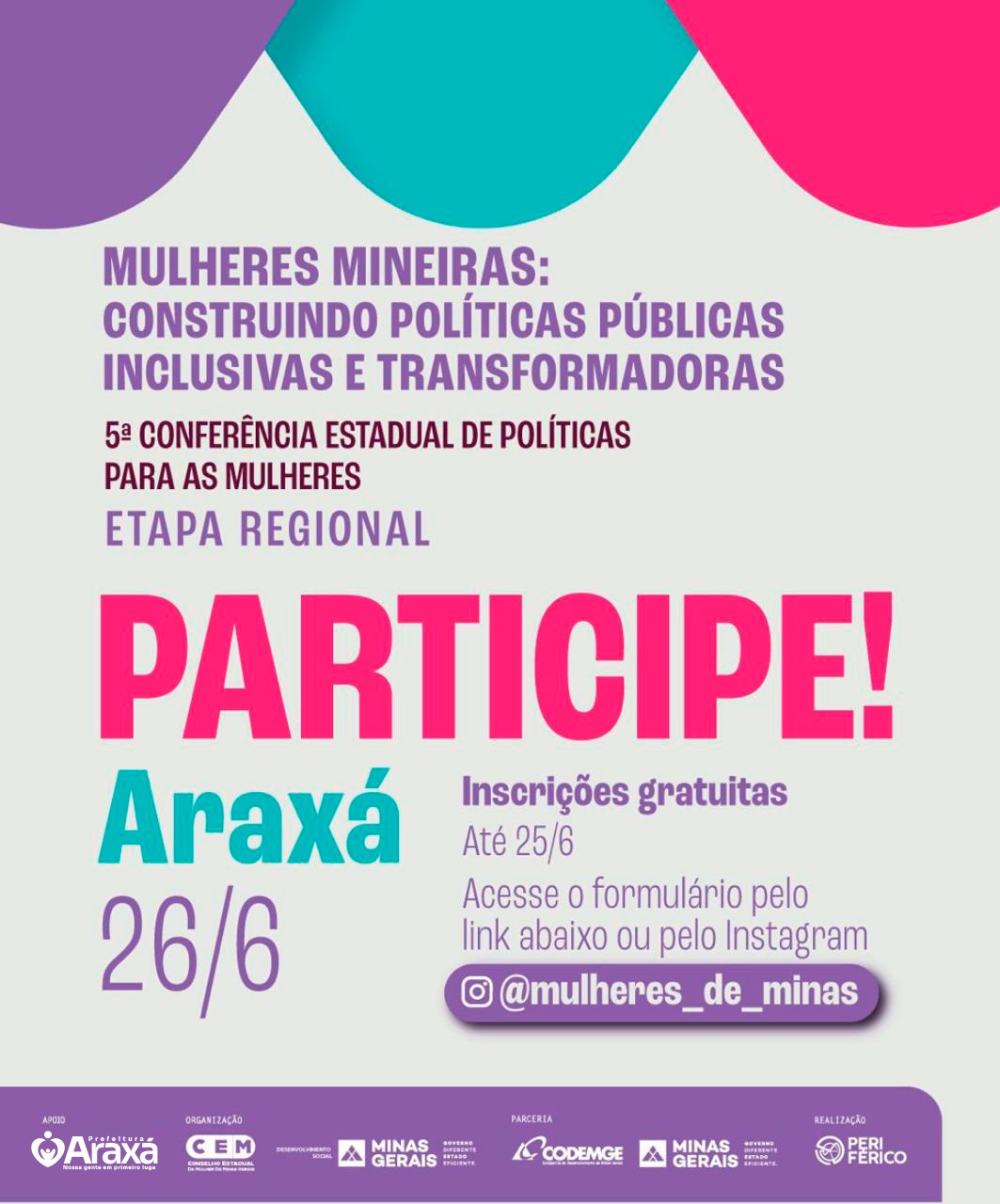 Araxá sedia Conferência Regional de Políticas para as Mulheres nesta quinta-feira (26)